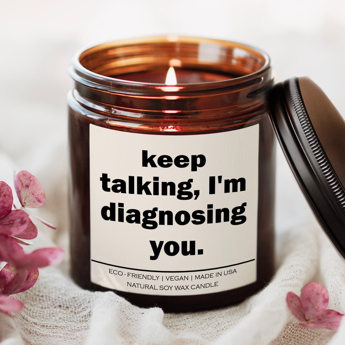 Red Alcestis Diffusers, Oils & Candles keep talking i'm diagnosing you, Candle