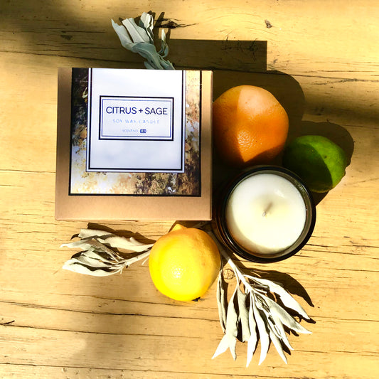 Indigo Poseidon Diffusers, Oils & Candles Citrus + Sage Soy Wax Candle