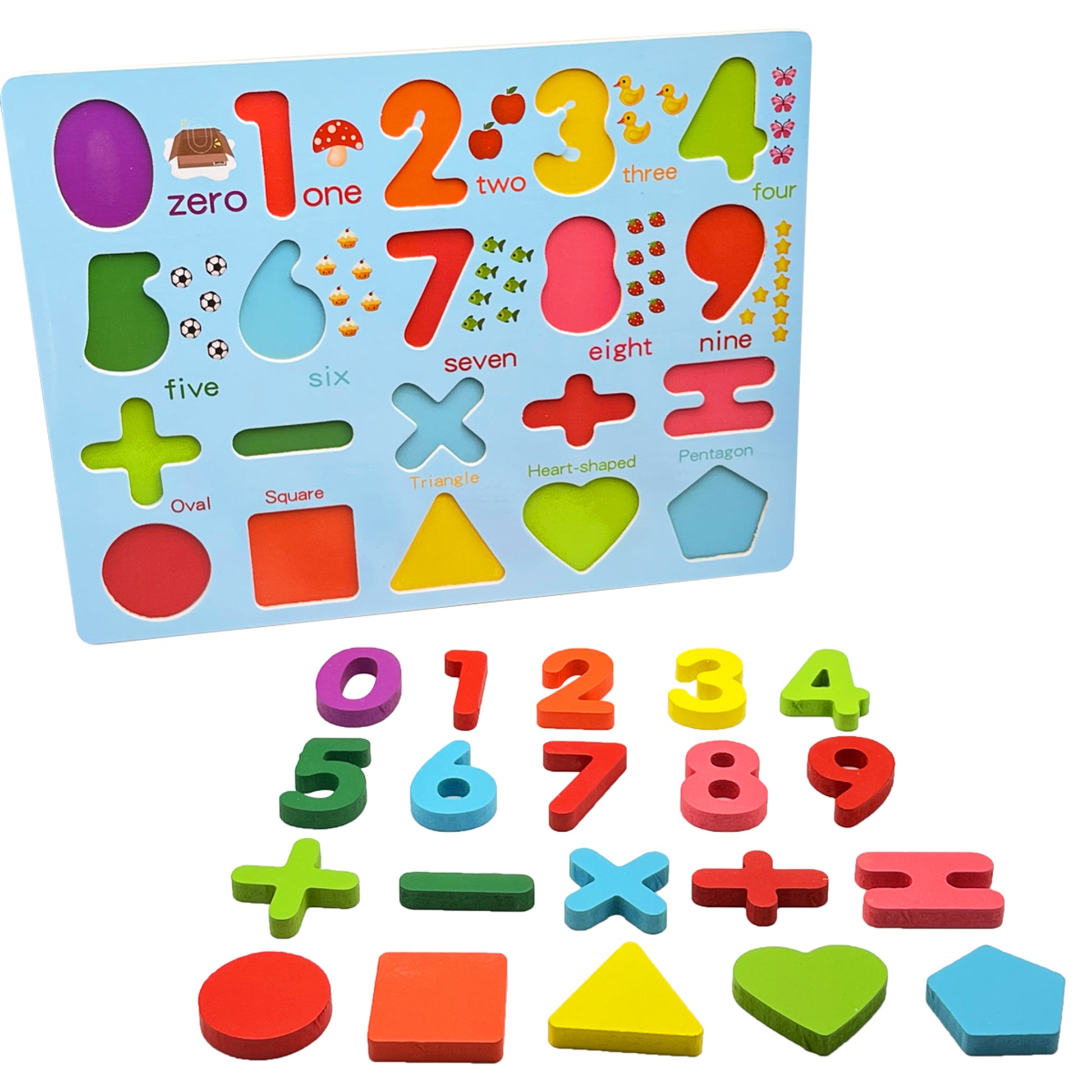 Copper Hecuba Toys Zunammy Wooden Alphabet Puzzle Board & Number Educational Learning Toy