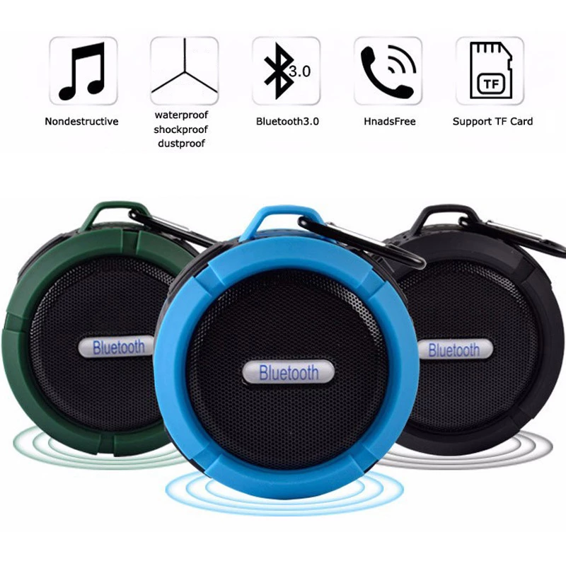 Teal Simba Tech Accessories Mini Portable Waterproof Bluetooth Speaker with Suction Cup