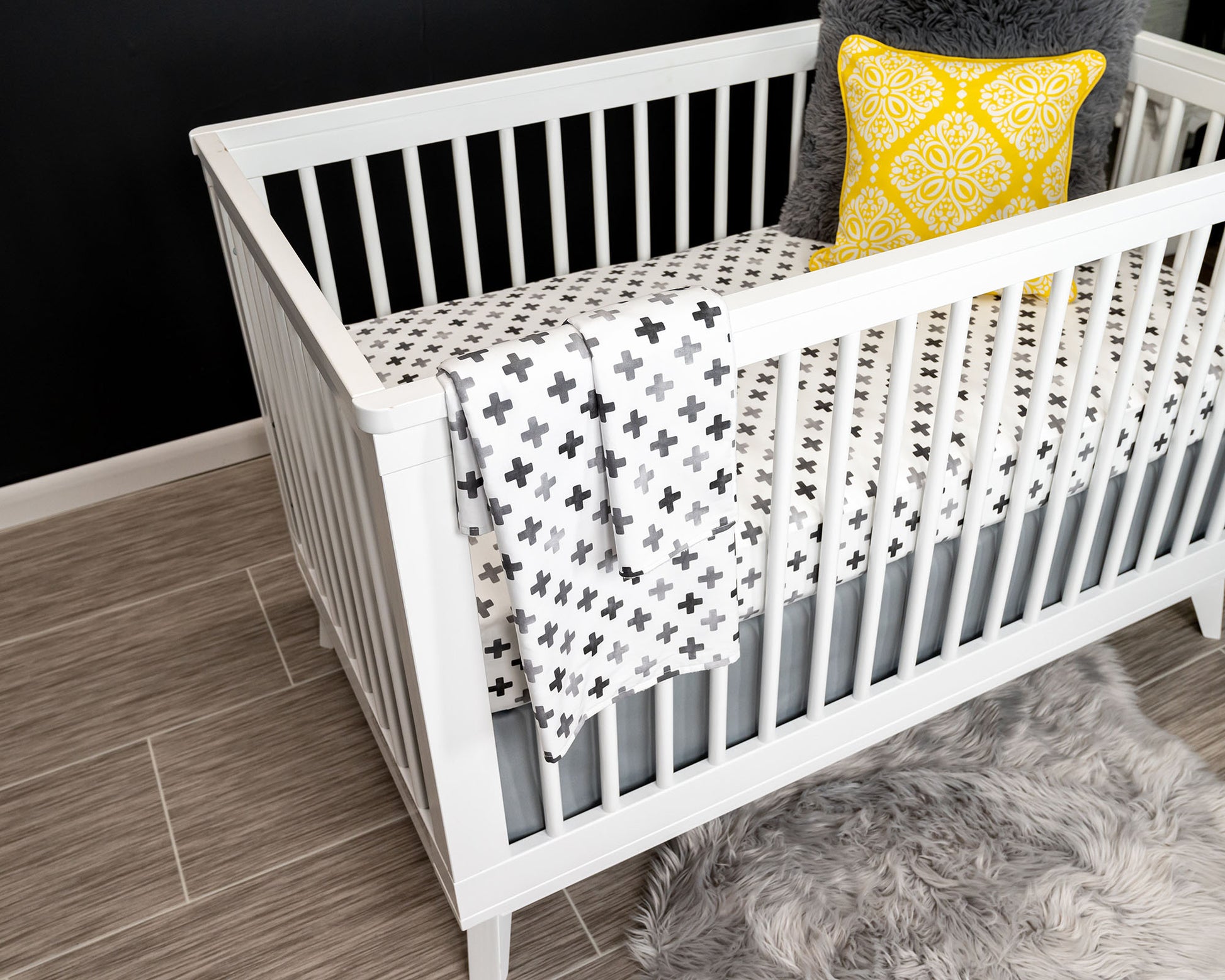 Gold Briseis Blankets & Pillows Hugo's Hazy Cross Deluxe Crib Bedding Set