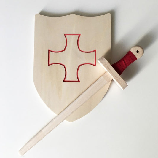 Violet Diomedes Toys Arthur Pack - Wooden sword and shield