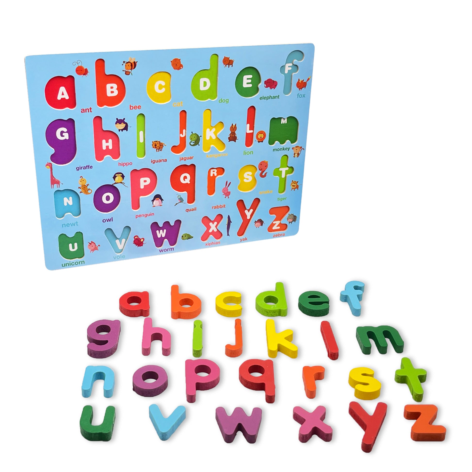 Copper Hecuba Toys Zunammy Wooden Alphabet Puzzle Board & Number Educational Learning Toy