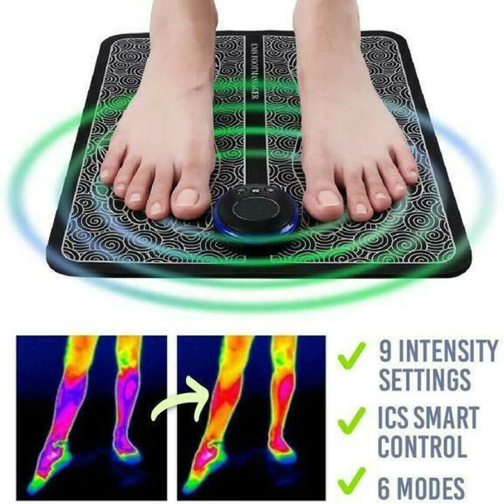 Teal Simba Healthcare Electric EMS Foot Massager Pad Foot Muscle Stimulator Leg Massage