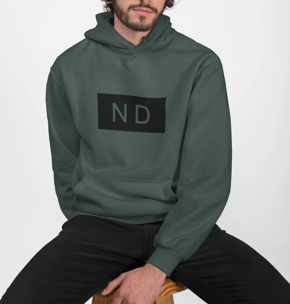 Yellow Pandora Sweaters & Hoodies Yellow Pandora Men's Navy Blue Street Style "ND" Hooded Sweatshirt