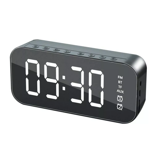 Teal Simba Audio & Video LED Wireless Display Alarm Clock W Bluetooth Speakers