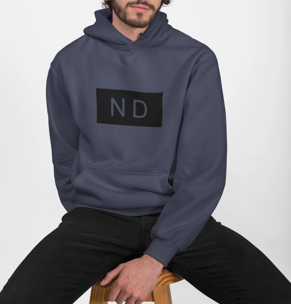 Yellow Pandora Sweaters & Hoodies Yellow Pandora Men's Navy Blue Street Style "ND" Hooded Sweatshirt