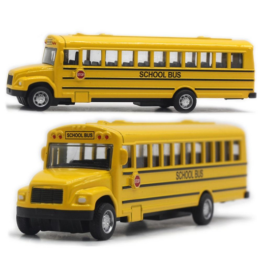 Teal Simba Toys Alloy Inertial School Bus Model Car