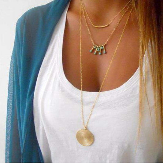 Jasper Necklaces Turquoise Multilayer Necklace