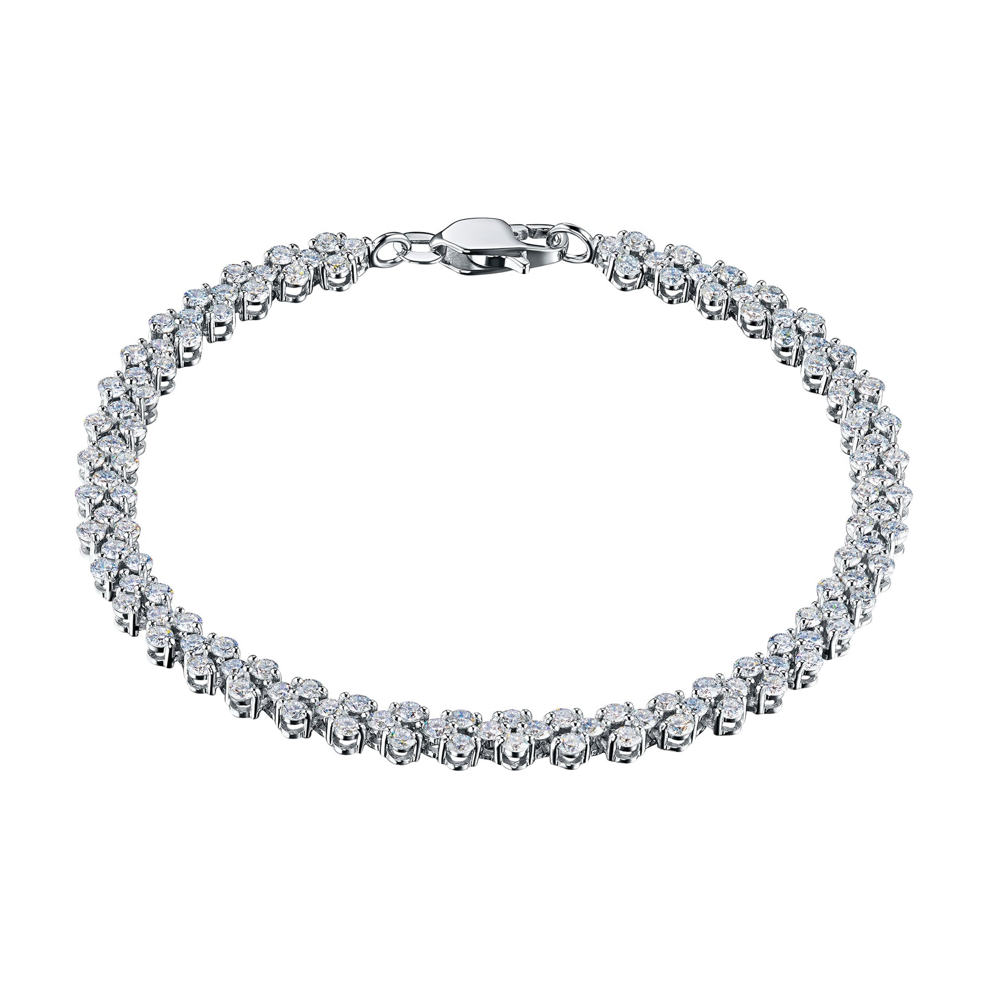 Lavender Ourea Jewelry & Watches 14K White Gold Bracelet with 124 Round-Cut Diamonds