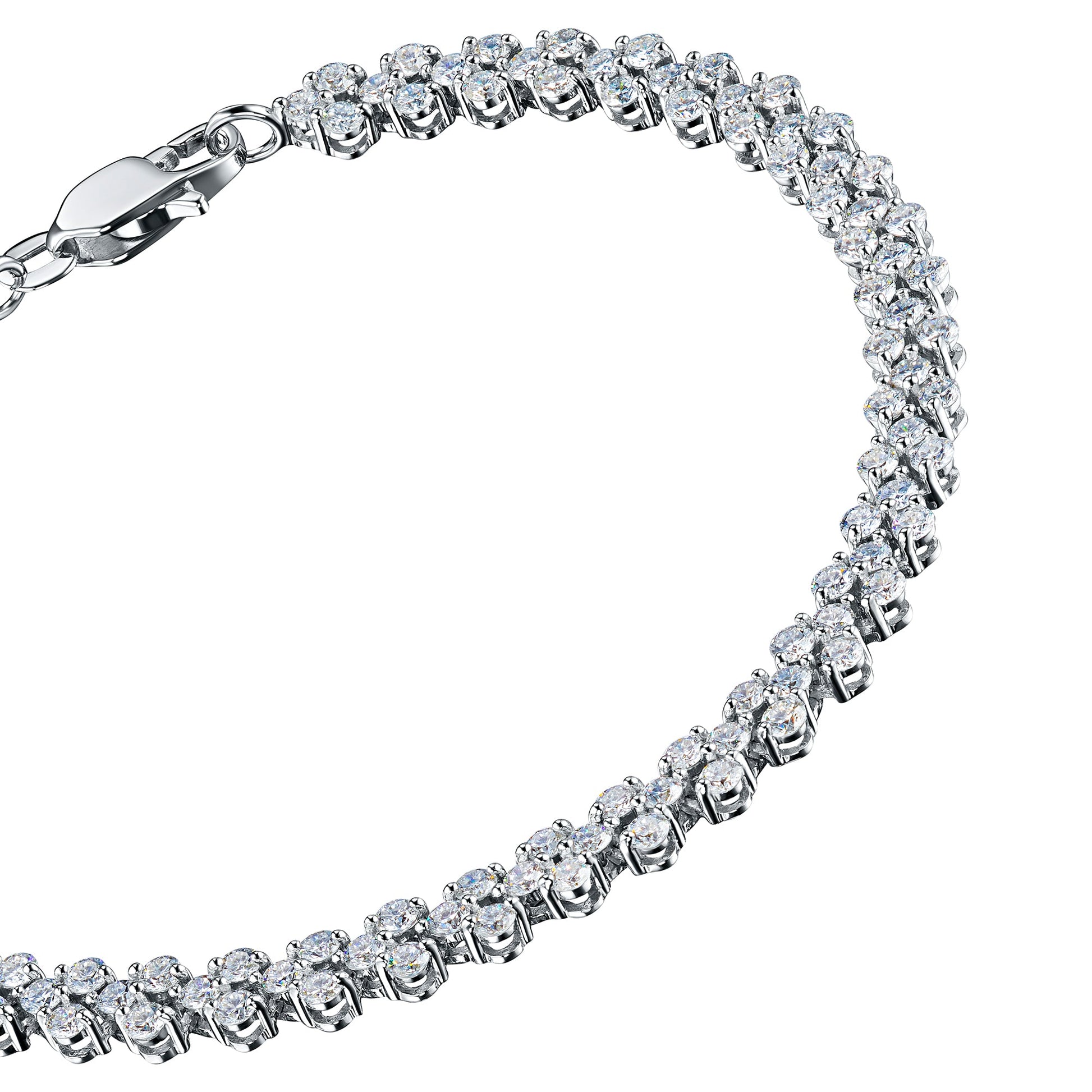 Lavender Ourea Jewelry & Watches 14K White Gold Bracelet with 124 Round-Cut Diamonds