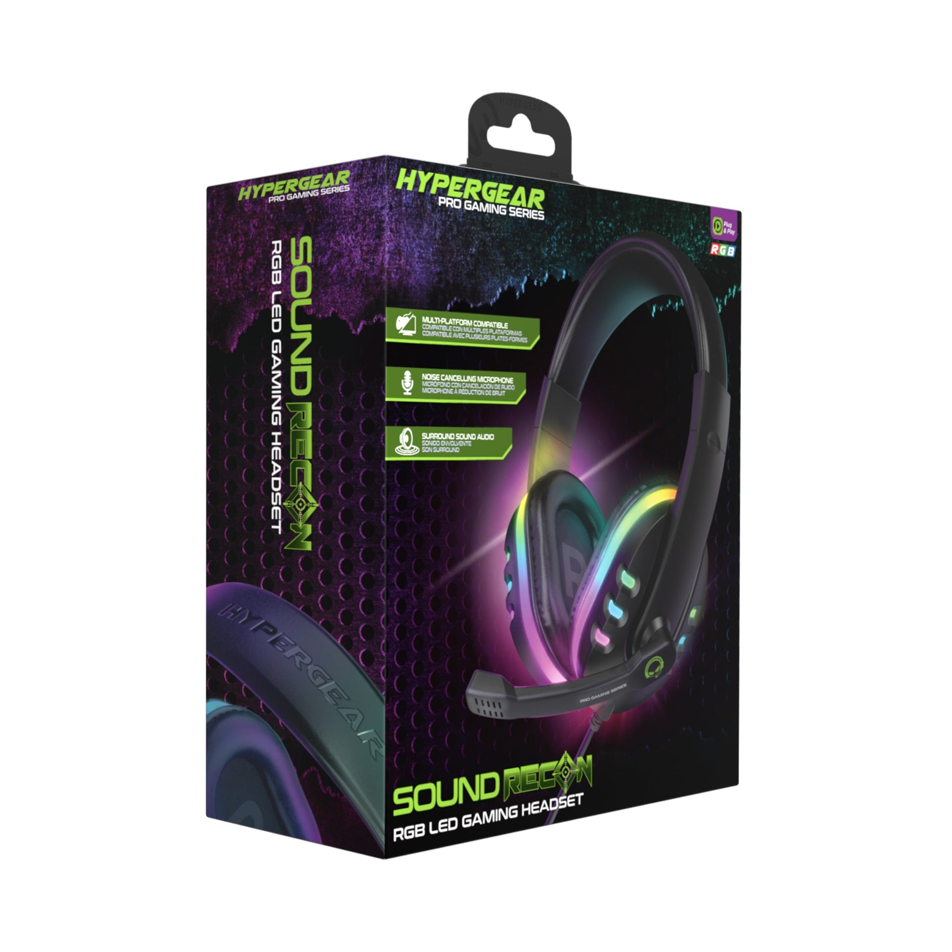 Sky Iapetus Audio & Video HyperGear SoundRecon RGB LED Gaming Headset w 7 Color Lights & Mic