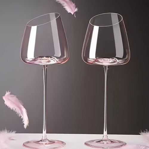 Champagne Apollo Home & Garden 2pcs Elegant Slanted Mouth Pink Flamingo Crystal Wine Glasses