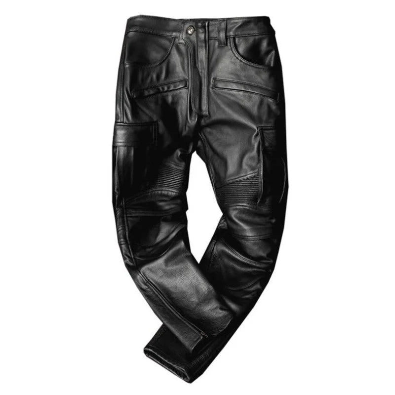 Next Level Fly Men's Genuine Leather Biker Joggers