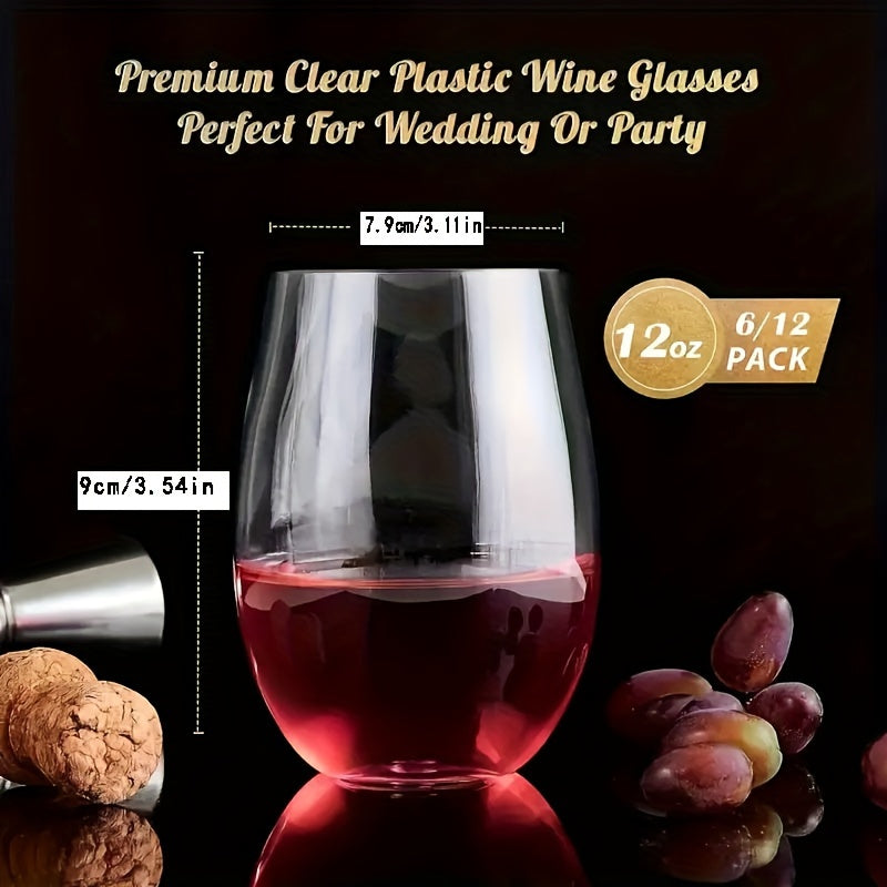 Champagne Apollo Home & Garden Durable Unbreakable Plastic Wine Glasses for Events