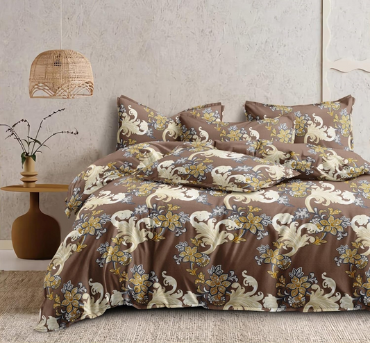 Byzantium Uranus Home & Garden Premium Cotton King Size Bed-Sheet Set with 2 Pillow Covers