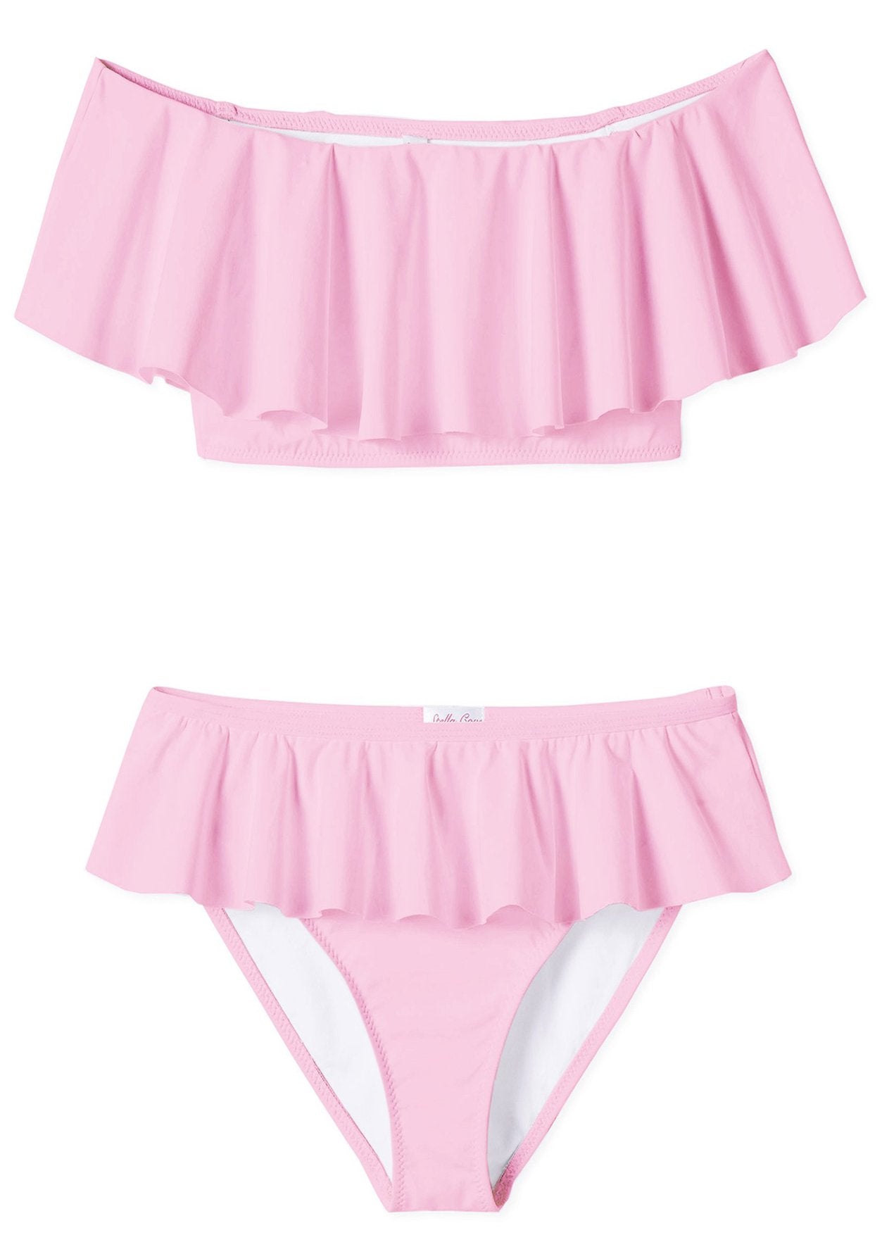 Ivory Trillium Kid's Clothing Pink Draped Bikini