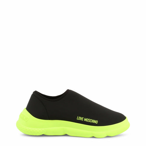 Burgundy Hera Sneakers & Runners "Love Moschino" Neon Green Slip-On Shoes