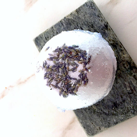 White Smokey Bodycare Organic Calm Bath Bomb - TWO SIZES lavender