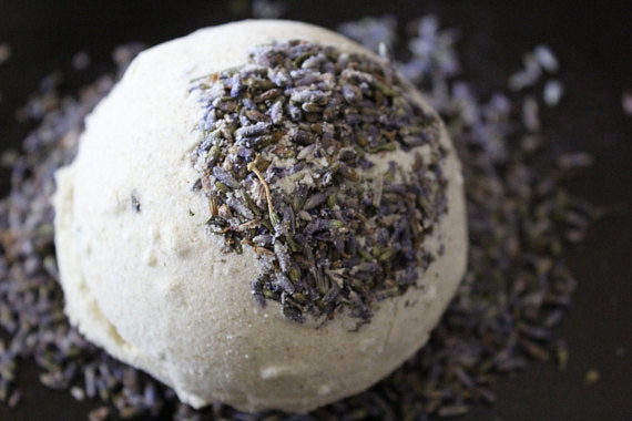 White Smokey Bodycare Organic Calm Bath Bomb - TWO SIZES lavender