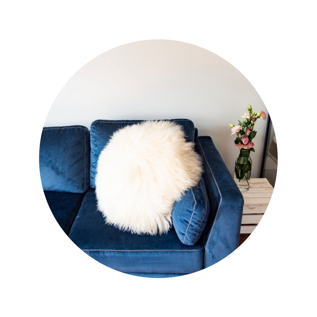 Blue Pallas Home & Garden Decorative Round Furry Pillow.