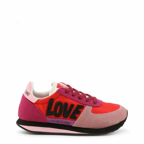 Burgundy Hera Sneakers & Runners "Love Moschino" Pink Red Suede Sneakers