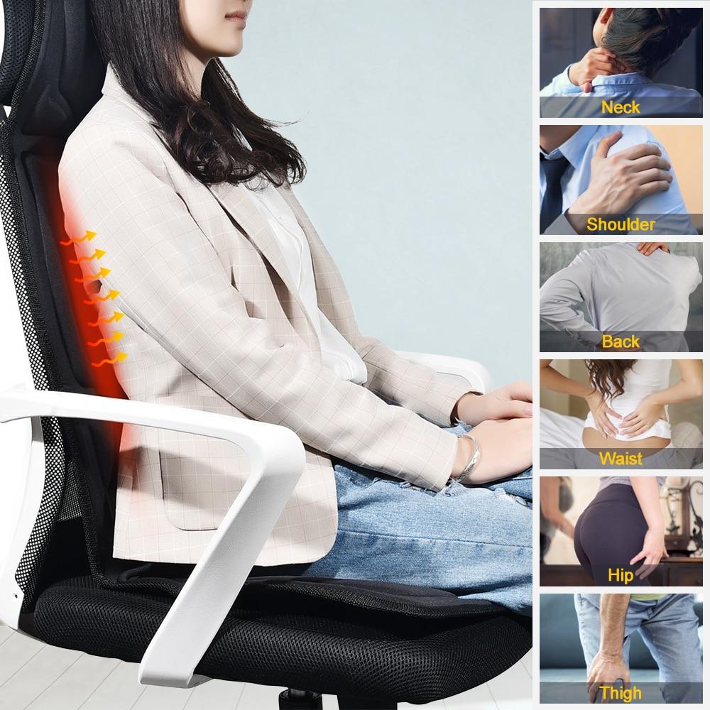 Yellow Pandora Healthcare Portable Vibrating Heat Therapy Massage Cushion Mattress