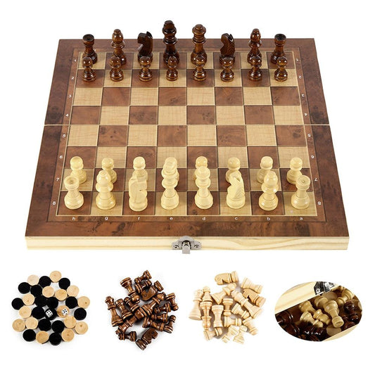 Yellow Pandora Toys Foldable Wooden Chess Set