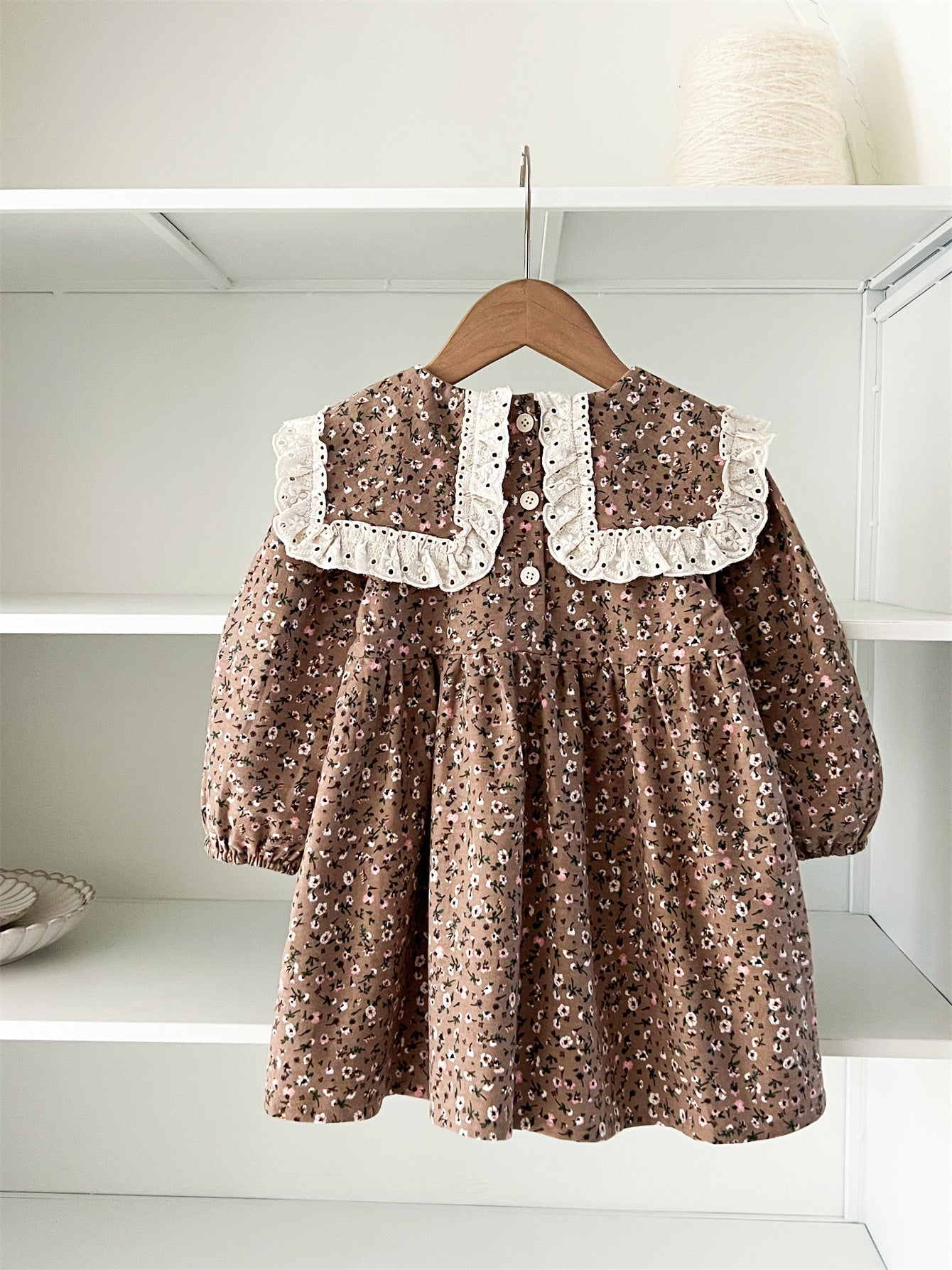 Chocolate Lily Kids & Babies Little Ladies Long Sleeves Vintage Floral Pattern Dresses