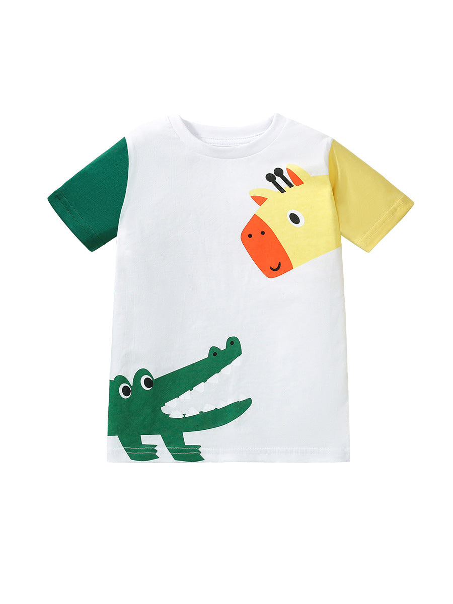 Chocolate Lily Kids & Babies Little Men Animals Cartoon Short Sleeves T-shirt