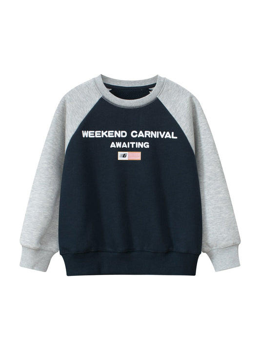 Chocolate Lily Kids & Babies Boys "Weekend Carnival Awaiting" Print Crew Neck Sweater