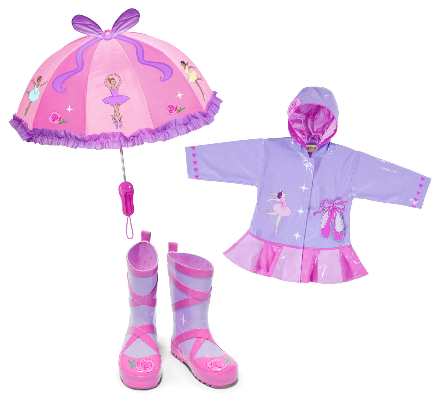 Magenta Ash Kids & Babies Ballerina Rainwear Set