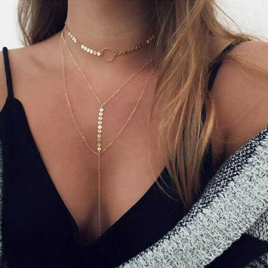 Jasper Necklaces Three Layer Lariat Choker Necklace