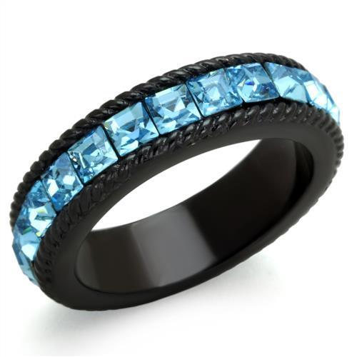 Turquoise Tiger Jewelry & Watches Men's Black(Ion Plating) Stainless Steel Ring