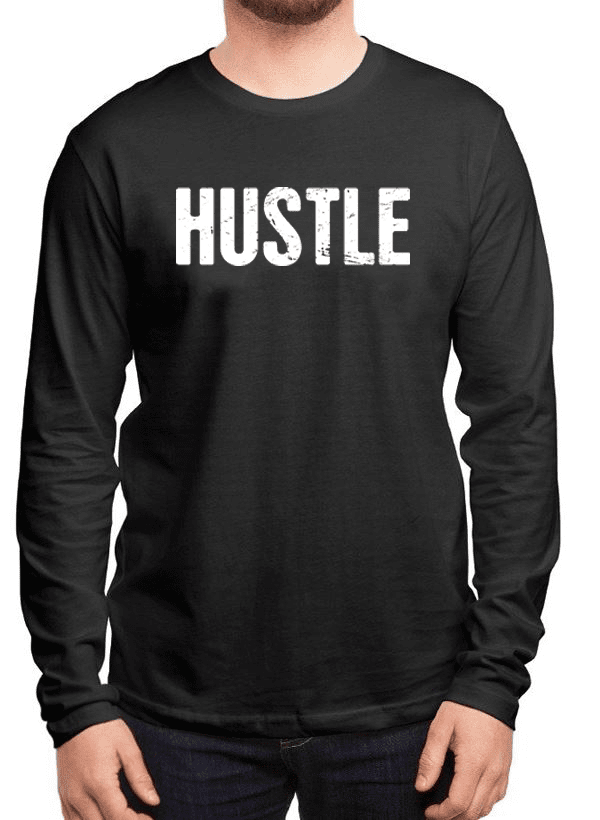 Scorpius T-shirts Scorpius Men's Grey "Hustle" Full Sleeved T-shirt