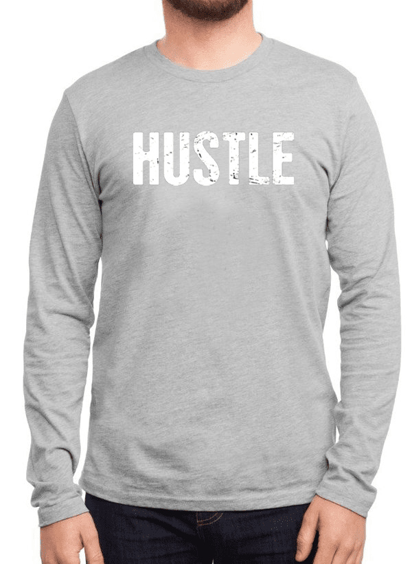 Scorpius T-shirts Scorpius Men's Grey "Hustle" Full Sleeved T-shirt